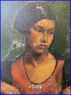 RARE Antique 1920s Black African American Harlem Renaissance Oil Painting