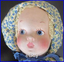 RARE Antique Early 1900s Topsy Turvy Cloth Doll Hand Sewn/Painted Black/White