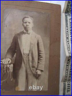 RARE Antique INSCRIBED LOVE Photograph of Young African American Man, c1900