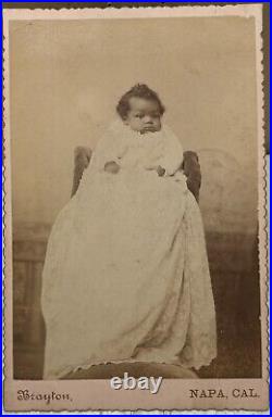 RARE Antique James Brayton NAPA California AFRICAN AMERICAN Baby'Lulu' PHOTO