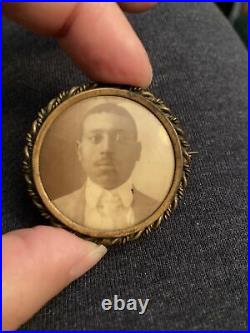 RARE Antique Mourning Pin African American Man Victorian/Early 1900s