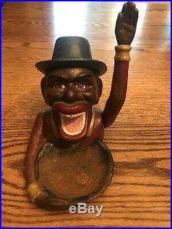 RARE BLACK AMERICANA, John Harper Dated 1939, Large Cast Iron Nut Cracker