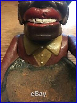 RARE BLACK AMERICANA, John Harper Dated 1939, Large Cast Iron Nut Cracker