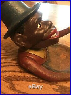 RARE BLACK AMERICANA, John Harper Dated 1939, Large Cast Iron Nut Cracker