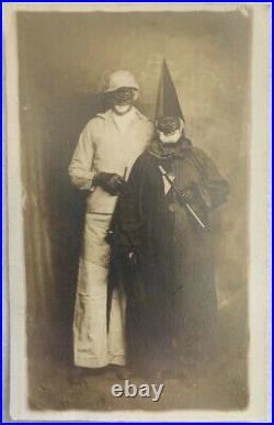 RARE BLACK AMERICANA or HALLOWEEN Vaudeville REAL PHOTO Postcard RPPC Unused