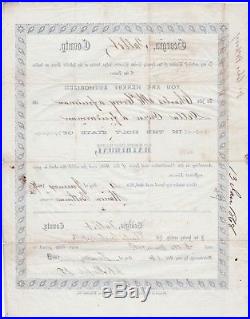 RARE Black Americana SLAVE Freedmen Bureau 1868 Marriage License Document