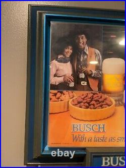 RARE Busch Beer Sign Black Americana Lighted Bar Sign Western Woman Cowboy