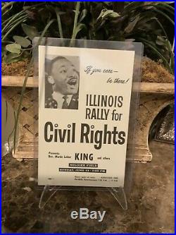 RARE Flyer Illinois Rally For Civil Rights, Martin Luther King Jr