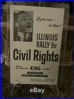 RARE Flyer Illinois Rally For Civil Rights, Martin Luther King Jr