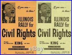 RARE Flyer Illinois Rally For Civil Rights, Martin Luther King Jr