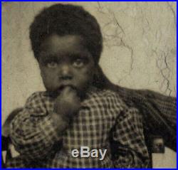 RARE HIDDEN BLACK MOTHER BLACK CHILD AMBROTYPE LATE 1850s ANTIQUE PHOTO