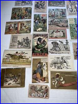 RARE Lot of 39 BLACK AMERICANA VICTORIAN TRADE CARDS 1880s original