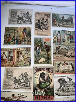 RARE Lot of 39 BLACK AMERICANA VICTORIAN TRADE CARDS 1880s original