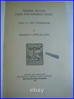 RARE NEGRO MYTHS 1888 1st EDT BLACK AMERICANA CREOLE LEGENDS OLD SLAVE STORIES