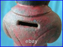 RARE OLD Vintage Cast Iron Bank Black African Man Americana Top Hat original OLD