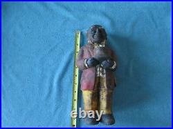 RARE OLD Vintage Cast Iron Bank Black African Man Americana Top Hat original OLD