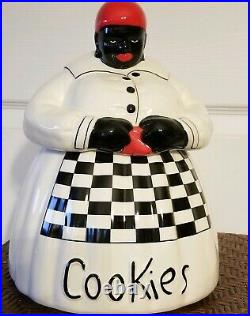 RARE Original Black Americana Cookie Jar Checkered Apron GoRgEoUs