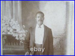 RARE PAIR (2) Wedding Cabinet RAILROAD PHOTOS, DRESSY African Americans, c1880