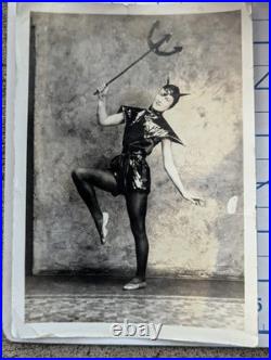 RARE Photo Marguerite in Devil Costume Eva Clara German- Theater Halloween