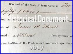 RARE Reimbursement Document for Slave Use in Confederacy Slavery History