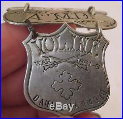 RARE SHIELD-US COLORED TROOPS 4TH MD. Veteran 1861-5 Pin Badge Medal