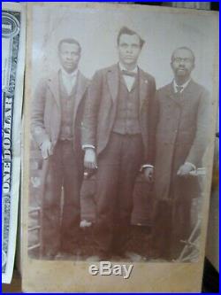 RARE Studio Cabinet Photo, 3 African American Men, Teachers, 1880, Mississippi