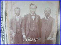 RARE Studio Cabinet Photo, 3 African American Men, Teachers, 1880, Mississippi