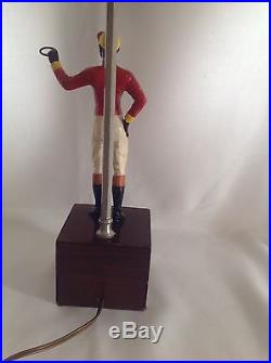 Rare Vintage Cast Iron Lawn Jockey Salesman Sample Statue Made Into Lamp
