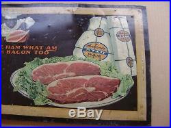 RARE! Vintage! Armour's Star Black Americana Sign THE HAM WHAT AM and BACON TOO
