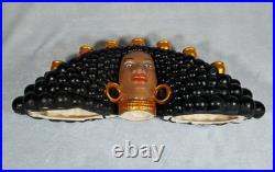 RARE Vintage Atlantic Mold Black Americana Woman Bust 7Candle Holder Ceramic 20
