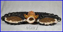 RARE Vintage Atlantic Mold Black Americana Woman Bust 7Candle Holder Ceramic 20