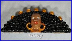 RARE Vintage Atlantic Mold Black Americana Woman Bust 7Candle Holder Ceramic 20