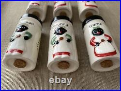 RARE Vintage Black Americana Spice Jars Set of 6 Smiling Chef Read