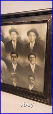 RARE c. 1895 CRAYON PORTRAIT PHOTO AFRICAN AMERICAN BLACK FAMILY COMPOSITE IMAGE