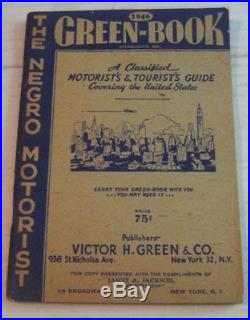 RARE the negro motorist Green Book 1946 guide to travel & vacations