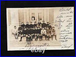 RPPC Black Americana 1905 Brewster Academy Integrated Football Team Wolfboro NH