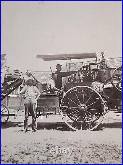 RUSSELL & CO. Steam traction engine tractor & Thresher Cabinet Card farm BIG