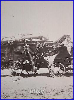 RUSSELL & CO. Steam traction engine tractor & Thresher Cabinet Card farm BIG