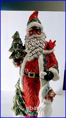 Rare 18 African American Santa Claus /cracker Barrel Cookie Jar