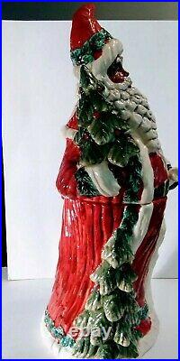 Rare 18 African American Santa Claus /cracker Barrel Cookie Jar