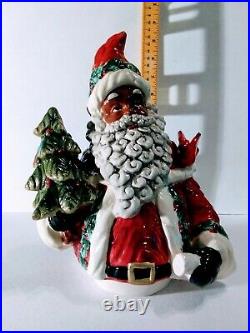 Rare 18 African American Santa Claus /cracker Barrel Cookie Jar