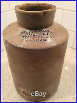 Rare 1800's Thomas Downing Pickled Oyster Crock N Y Son of Black Slaves