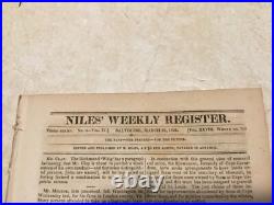 Rare 1825 Newspaper Niel's Weekly Baltimore Maryland USA Slave Trade