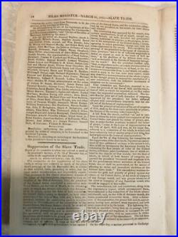 Rare 1825 Newspaper Niel's Weekly Baltimore Maryland USA Slave Trade