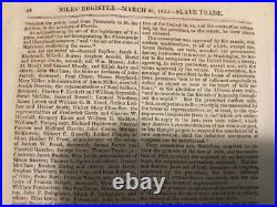 Rare 1825 Newspaper Niel's Weekly Baltimore Maryland USA Slave Trade