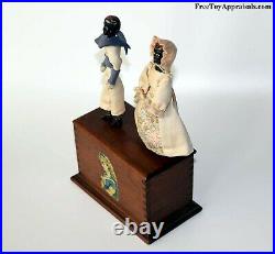 Rare 1870's Ives Double Dancers with Clockwork Motor Orig Key Black Americana Toy