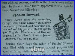 Rare 1894 Underground Slave Railroad Horror Stories Murder Dixie Bounty Hunter