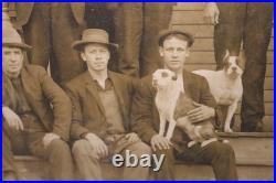 Rare 1910s NH Group Photo F. L. Shorey East Rochester Men Dogs Antique Mounted Rare 1910s NH Group Photo F. L. Shorey East Rochester Men Dogs Antique Mounted