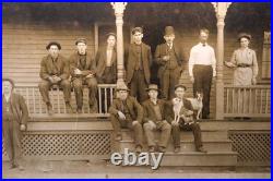 Rare 1910s NH Group Photo F. L. Shorey East Rochester Men Dogs Antique Mounted