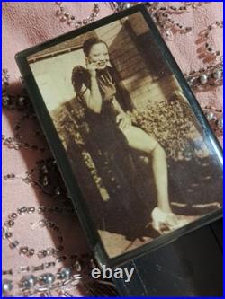 Rare 1920s African American Flapper Photo Trinket Box Jazz Age Vanity Black